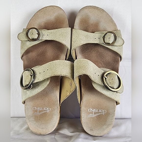 Dansko Manda Slide Wooden Slip on Clogs in Oyster 7 - Picture 11 of 16
